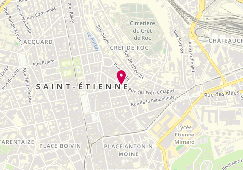 Plan de L'Atelier des Guitares, 25 Rue Michel Servet, 42000 Saint-Étienne